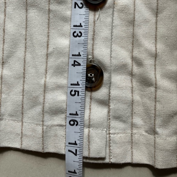 altar'd state Linen Blend Striped Mini Skirt Sz M Scalloped Hem Button Up Front - Picture 7 of 7